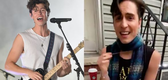 Comedian Benito Skinner has parodied signer Shawn Mendes and now everyone is screaming in gay. (Kevin Mazur/WireImage/Twitter)