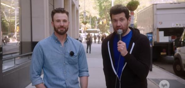 Billy Eichner asked a man on the street if he would sign a petition to remove Kevin Spacey from homosexuality and replace him with Chris Evans
