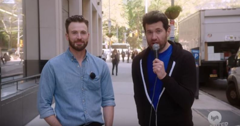 Billy Eichner asked a man on the street if he would sign a petition to remove Kevin Spacey from homosexuality and replace him with Chris Evans