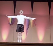 Reid Arthur performs Taylor Swift lip sync at George Fox University in Oregon