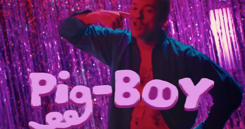 Harry Styles with the caption 'pig boy'