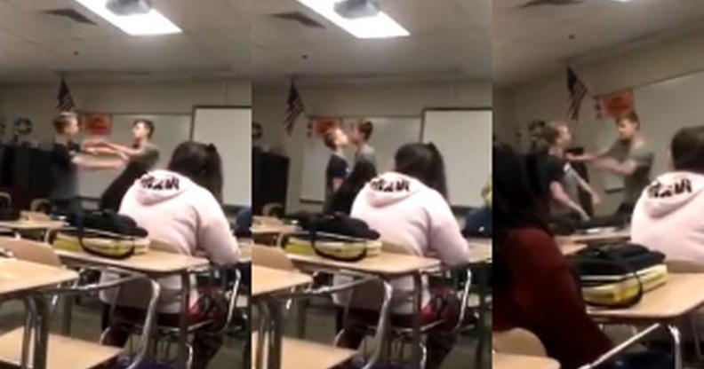Powerful video shows gay high school teen Jordan Steffy confronting his homophobic bully