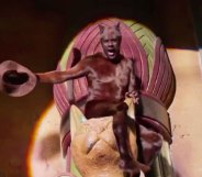 Idris Elba as a naked, furry cat in Cats