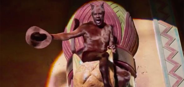 Idris Elba as a naked, furry cat in Cats