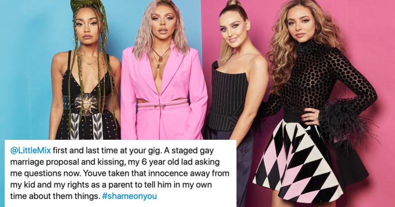 A former Little Mix fan was left outraged when a gay couple got engaged at a gig. (Gareth Cattermole/MTV 2018/Getty Images for MTV)