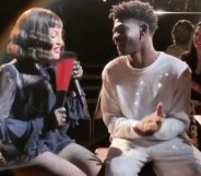 Madonna sitting next to Lil Nas X
