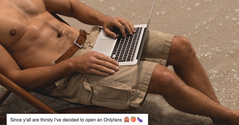 Twitter gays are using the power of OnlyFans to encourage their UK fans to register to vote. (Scott photo via Elements Envato)