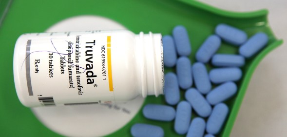 A bottle of Truvada and PrEp pills