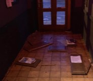 The entrance to Tiffany Club was smashed by the thugs