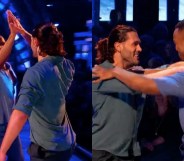 Johannes Radebe (L) and Graziano di Prim became the first same-sex duo to dance on Strictly Come Dancing. (Screenshot via Twitter)