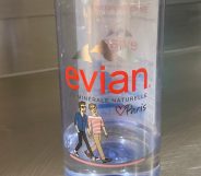 In the latest thing to tick off homophobes, a bottle of Evian water. (Twitter)