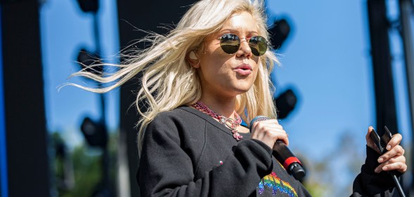 Musician Slayyyter performs on stage at San Diego Pride Festival 2019 on July 14, 2019 in San Diego, California. (Daniel Knighton/Getty Images)