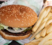 Burger King's vegan Impossible Whopper burger. (Yichuan Cao/NurPhoto via Getty Images)