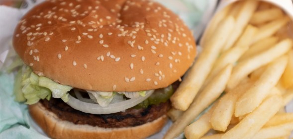 Burger King's vegan Impossible Whopper burger. (Yichuan Cao/NurPhoto via Getty Images)