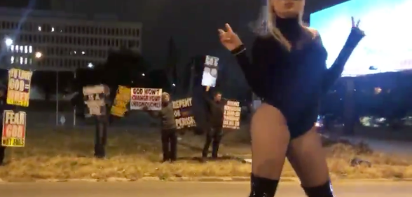 German singer Kim Petras gave the gays everything they want and, we cannot stress this enough, more during a gig in the US. (Screen capture via Instagram)