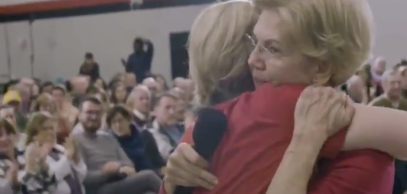 Elizabeth Warren hug