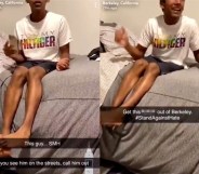 In a viral video, someone who is allegedly a University of California, Berkeley, student used vicious racial and homophobic slurs. (Screen captures via Twitter)