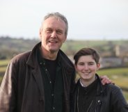 Anthony Stewart-Head with a young trans fan, Jay Hulme