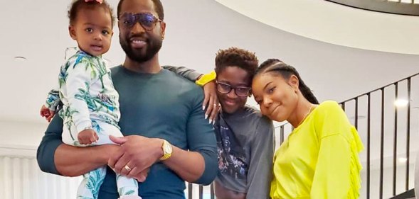 Dwyane Wade, Gabrielle Union and their children Zaya, 12, and Kaavia James, one. (Instagram)