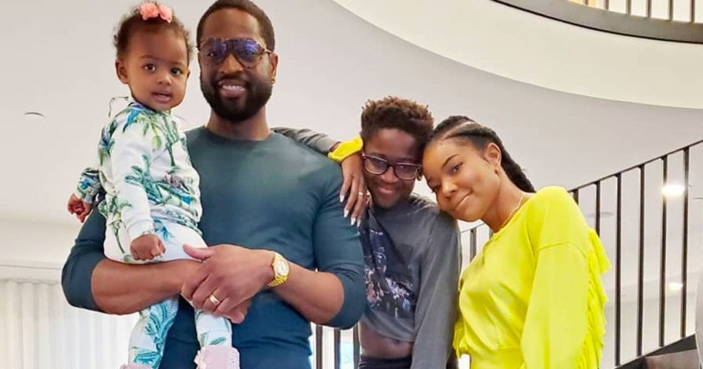 Dwyane Wade, Gabrielle Union and their children Zaya, 12, and Kaavia James, one. (Instagram)