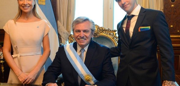 Alberto Fernández with his son Estanislao Fernández