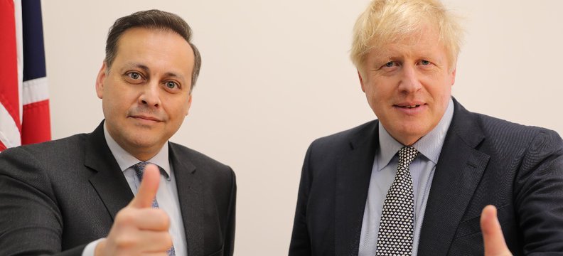 New Tory MP Imran Ahmad Khan with Boris Johnson