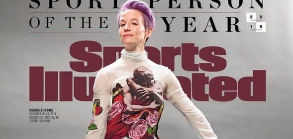 Megan Rapinoe has been named named Sports Illustrated's 2019 Sportsperson of the Year. (Screenshot via Twitter/Sports Illustrated)
