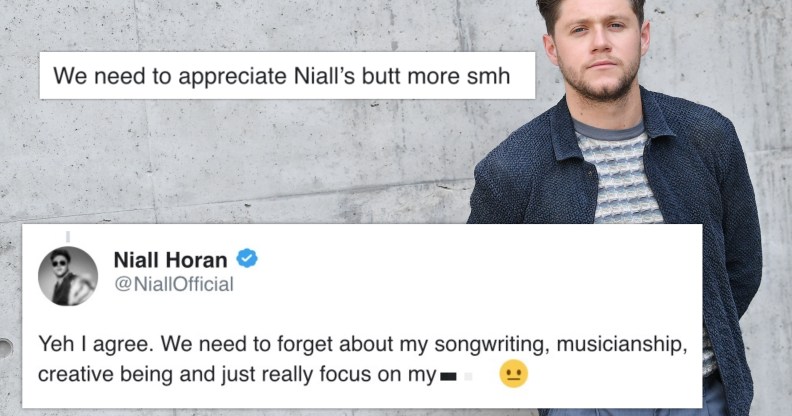 Niall Horan has a "bubble butt" and he's aware of it. That's it. That's the tweet. (Jacopo Raule/Getty Images)