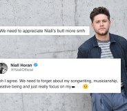 Niall Horan has a "bubble butt" and he's aware of it. That's it. That's the tweet. (Jacopo Raule/Getty Images)