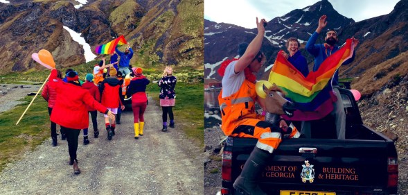 Around 20 people – essentially the island's entire population – attended South Georgia's first Pride last month. (Katharine Ganly)