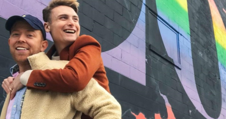 Christopher McKinney (left) with his husband Nicholas Clark