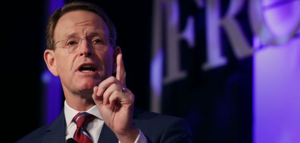 Family Research Council President Tony Perkins delivers remarks at the opening of the council's Value Voters Summit at the Omni Shoreham Hotel September 21, 2018 in Washington, DC.