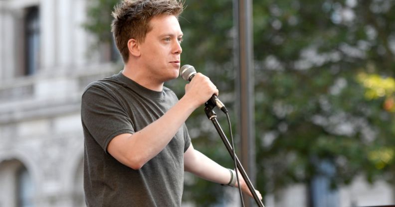 Guardian columnist, Owen Jones speaks at an anti Boris Johnson election rally
