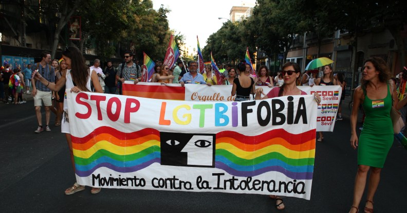 LGBT+ caravan on Pride Day in Seville, Spain. (Photo by David Carbajo/Getty Images)