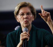 Democratic presidential candidate Sen. Elizabeth Warren speaks during a town hall event