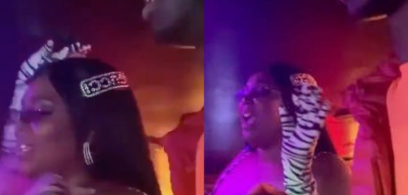 Lizzo (L) and Lil Nas X (R), a literal award-winning combination, hit a strip club and it was iconic. (Screen captures via Twitter)
