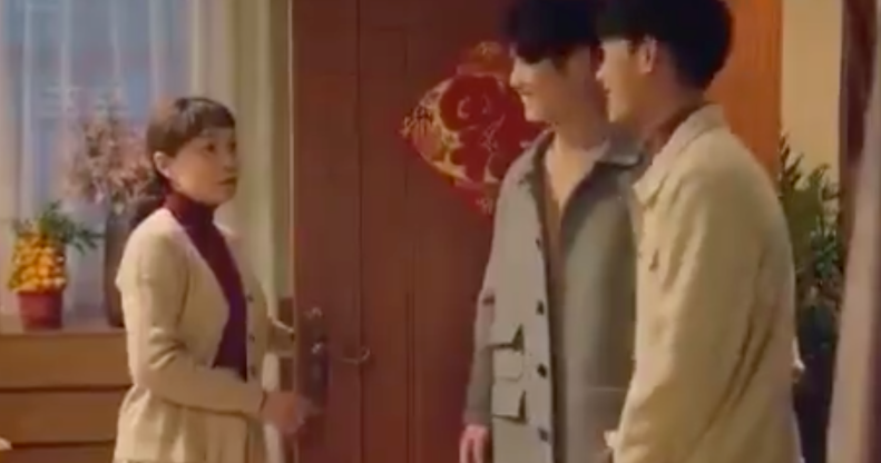 Alibaba has been praised by gay communities in China for depicting, and supporting, same-sex couples in a new advert. (Screenshot via Twitter)