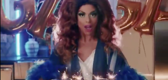 Shangela served Lady Gaga cupcakes in the first trailer for the pair's Super Saturday Night performance. (Screen capture via Twitter)