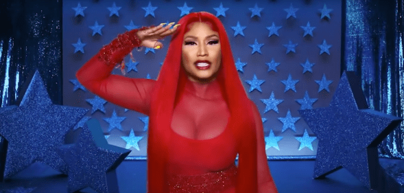 Nicki Minaj 'pleaded allegiance to the drag' in a trailer for RuPaul's Drag Race season 12. (Screen capture via YouTube)