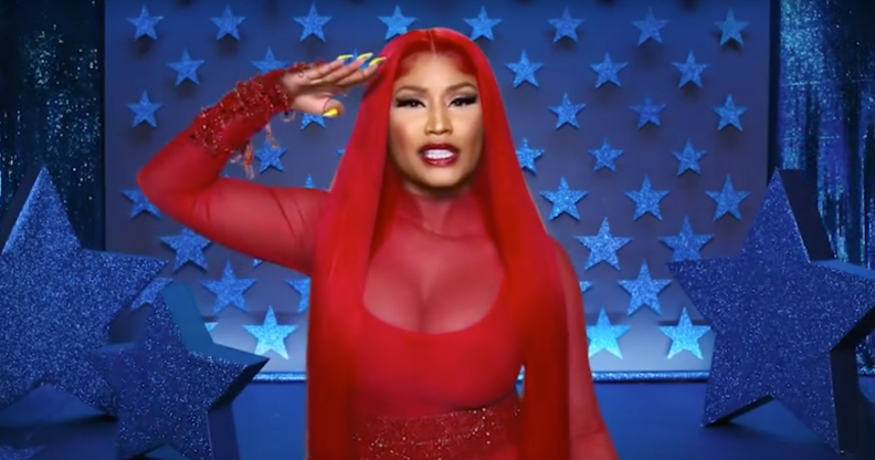 Nicki Minaj 'pleaded allegiance to the drag' in a trailer for RuPaul's Drag Race season 12. (Screen capture via YouTube)