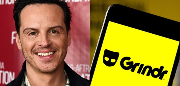 Actor Andrew Scott made headlines... for being a gay man who used gay dating app Grindr to snag a date with another gay man. (Amanda Edwards/Getty Images/Rafael Henrique/SOPA Images/LightRocket via Getty)
