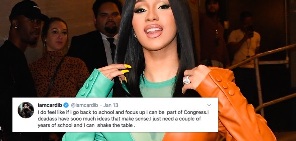 Cardi B said if returns to her studies she could become a member of Congress. (Raymond Hall/GC Images)