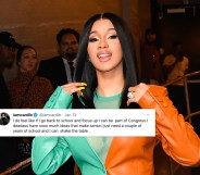 Cardi B said if returns to her studies she could become a member of Congress. (Raymond Hall/GC Images)