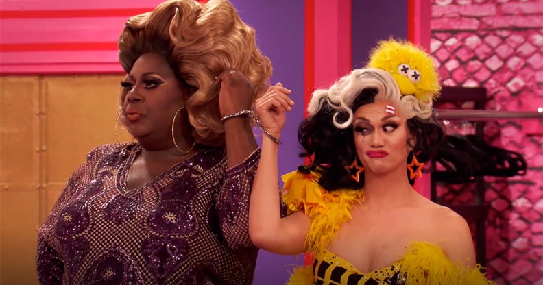 Manila Luzon and Latrice Royale in handcuffs