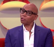 RuPaul on the set of his talk show.