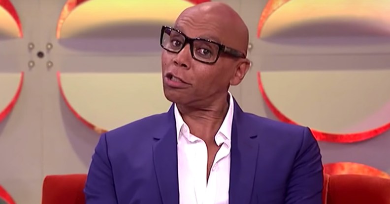 RuPaul on the set of his talk show.