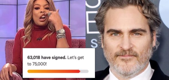 Wendy William's (L) comments about actor Joaquin Phoenix caused outage. (Screen capture via The Wendy Williams Show/Taylor Hill/Getty Images)