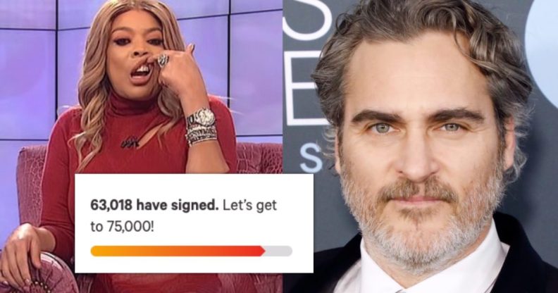 Wendy William's (L) comments about actor Joaquin Phoenix caused outage. (Screen capture via The Wendy Williams Show/Taylor Hill/Getty Images)