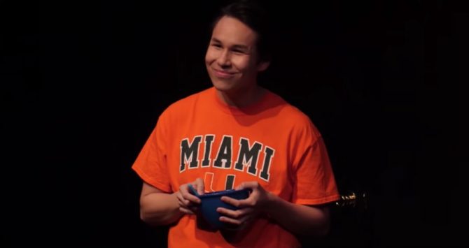 Comedian Nathan Pearson became the hero we need but do not deserve for posting a skit about a gay man hooking-up with his high school bully's dad. (Screen capture via YouTube)
