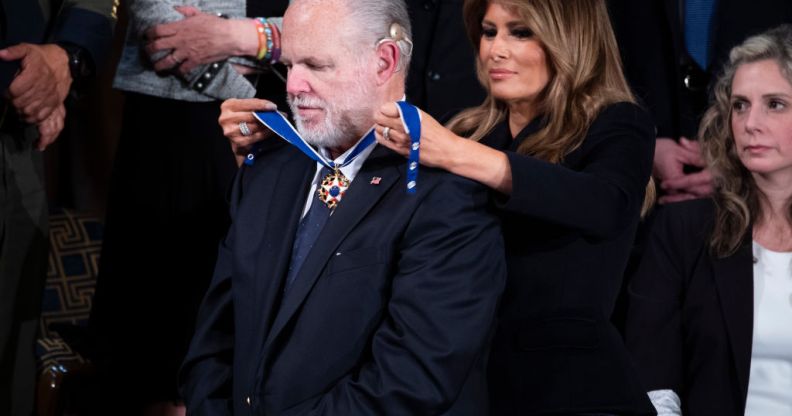 First Lady Melania Trump awards Rush Limbaugh the Presidential Medal of Freedom